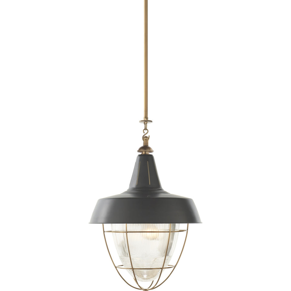 E.F. Chapman Country Industrial Pendant in Brass by Visual Comfort